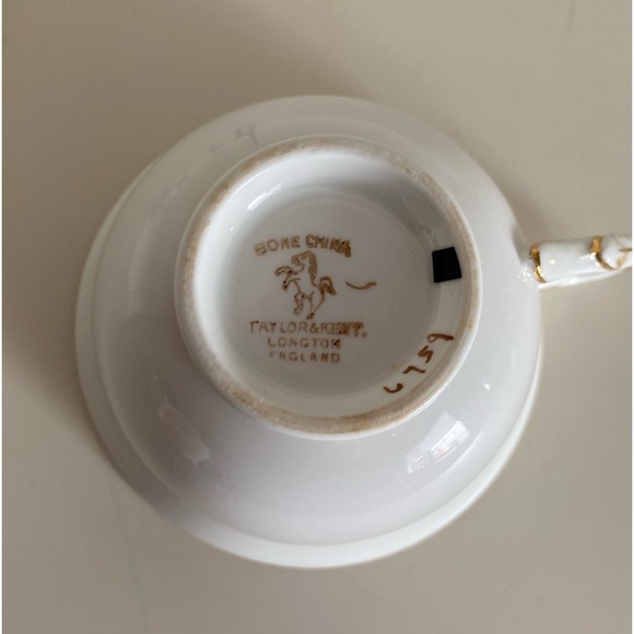 EUC VTG TAYLOR & KENT BONE CHINA BABY BLUE FLORAL TEACUP AND SAUCER - Picture 8 of 9